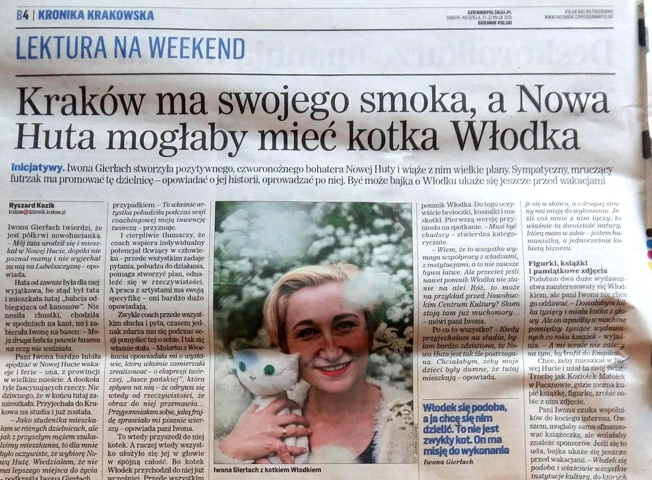 Kotek Włodek w Dzienniku Polskim